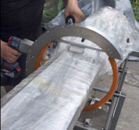 Avvolgitrice Orbitale Manuale Elettrica | Macchina Portatile per Film Estensibile per Tubi, Legname e Prodotti Lunghi HROW-450 Thumb