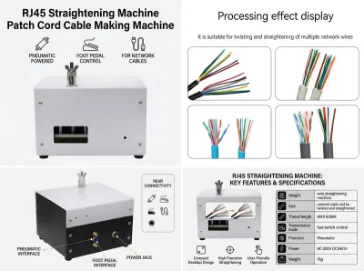 Macchina raddrizzatrice RJ45 Macchina per la produzione di cavi patch JW-P08 Thumb