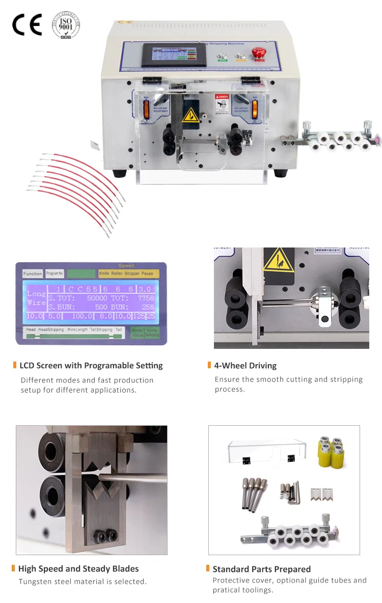 Macchina spelafili automatica per il taglio del cavo del cavo touch screen per 0,1-6mm2 WPM-SDB2S Macchina spelafili automatica, Macchina spelafili per pelatura cavi, Macchina spelafili per taglio