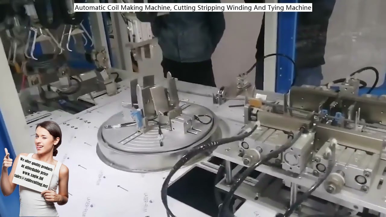 Macchina automatica per bobine: taglio, spelatura, avvolgimento e legatura