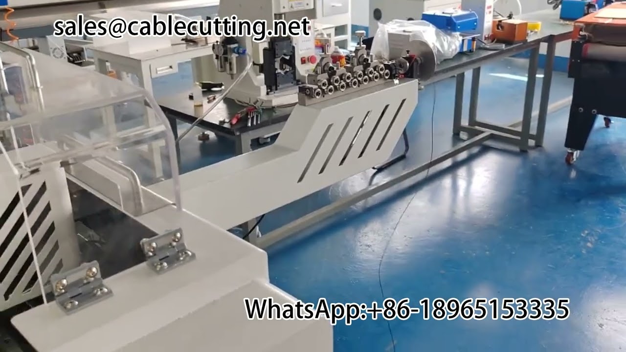 Macchina automatica di precisione a doppia testa per terminazione cavi #attrezzature per cablaggi #spelacavi automatico #crimpatura