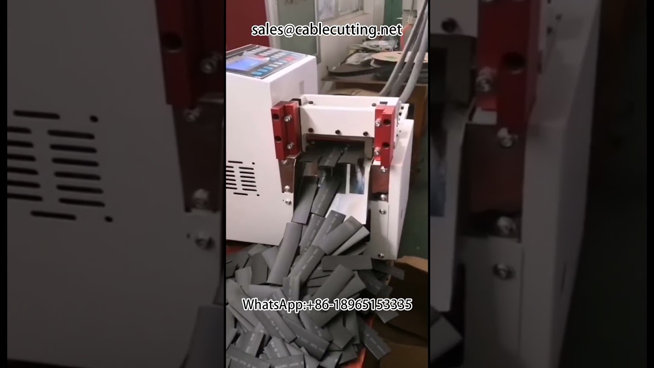 Attrezzatura automatica per lavorazione cablaggi: spelatrice e taglia tubi termorestringenti