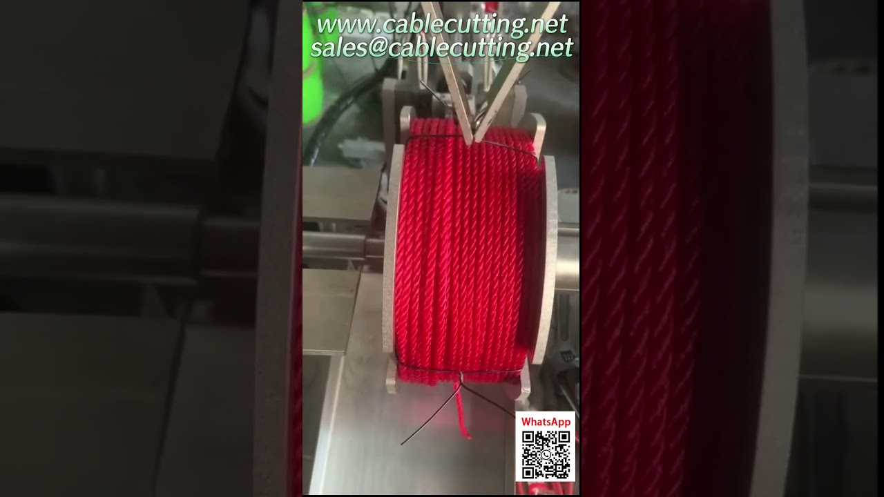 Macchina Automatica per Avvolgimento e Fascatura di Funi in Azione