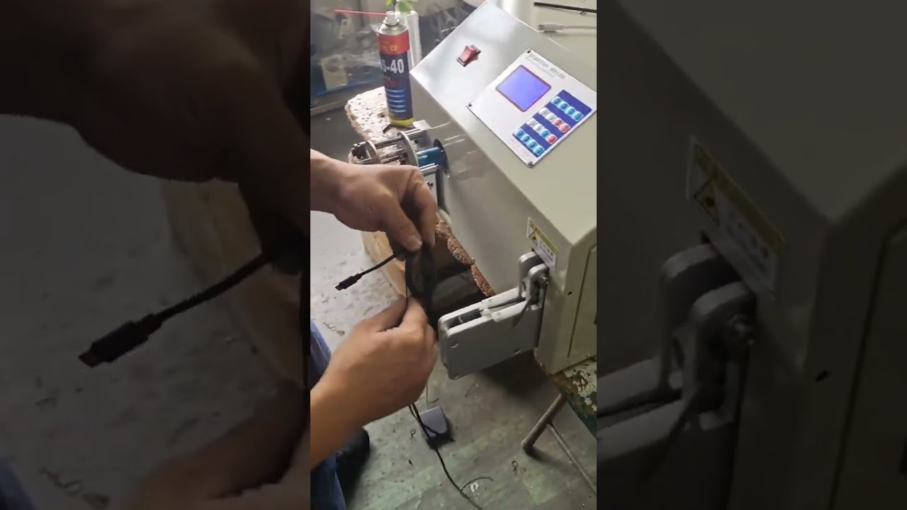 Data Cable Winding and Tying Machine #machine #cablewirestrippingmachine #factory
