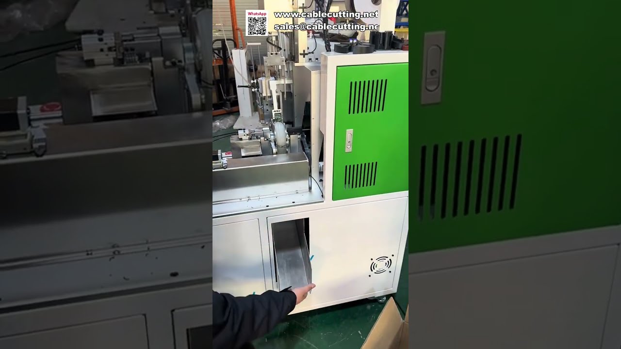Macchina automatica per conteggio metri, taglio, avvolgimento e legatura fili